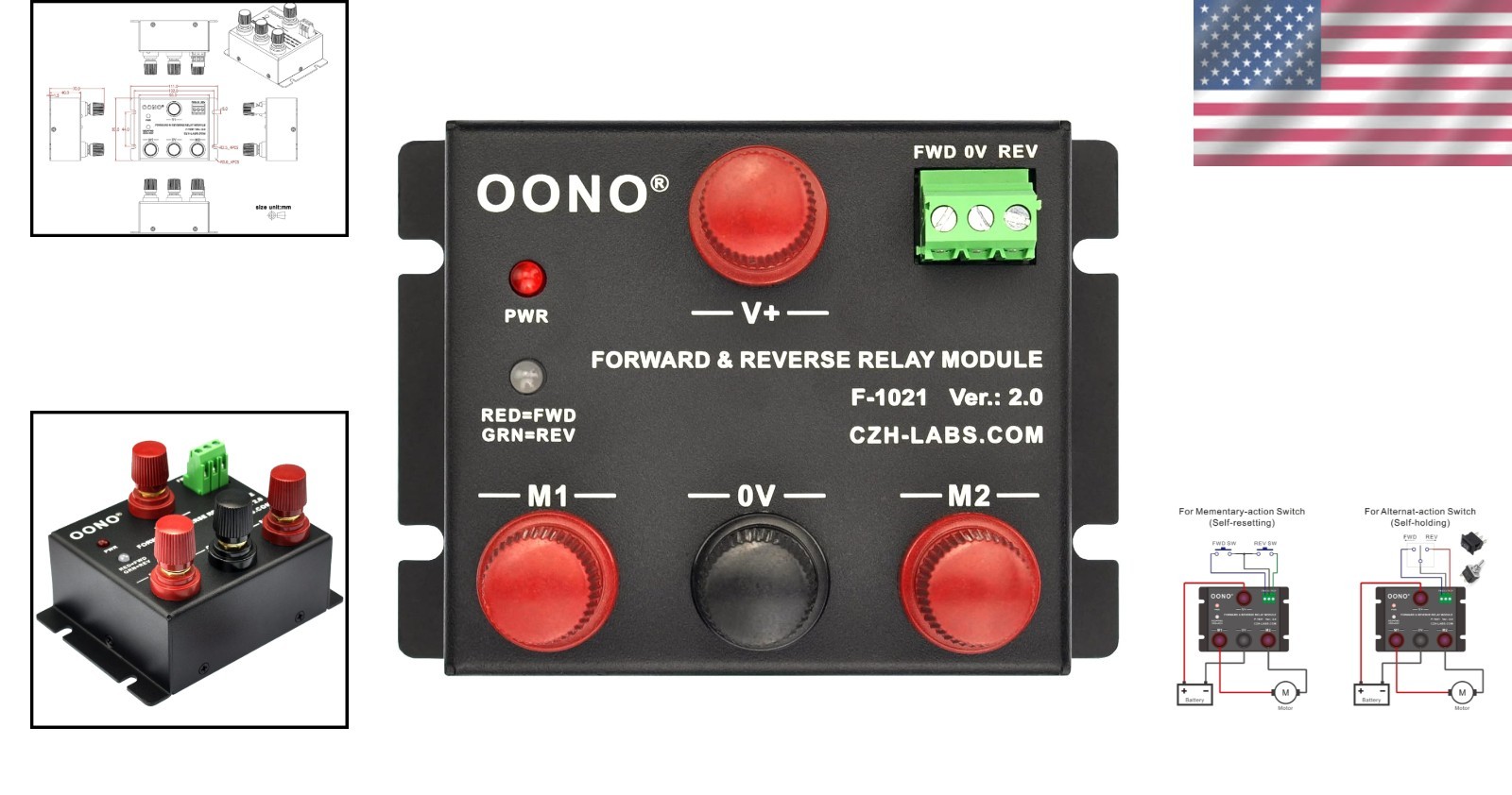 24V 50Amp Reversing Relay Module for Motors - Image 2