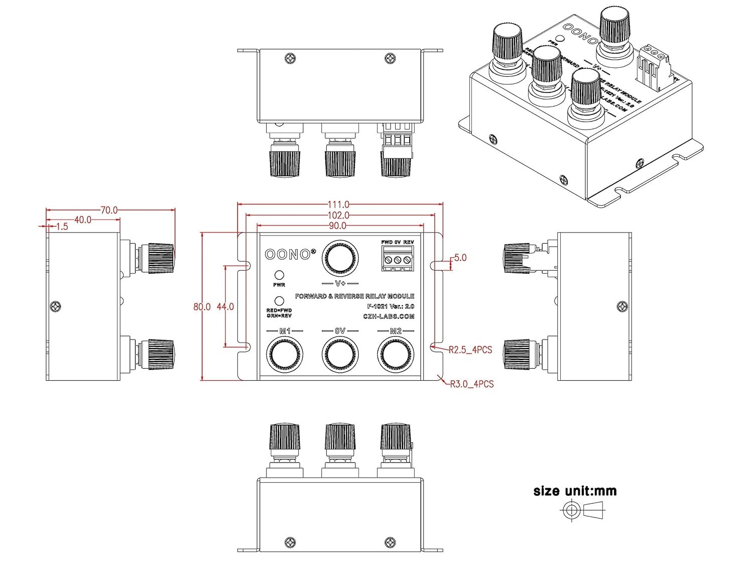 24V 50Amp Reversing Relay Module for Motors - Image 5