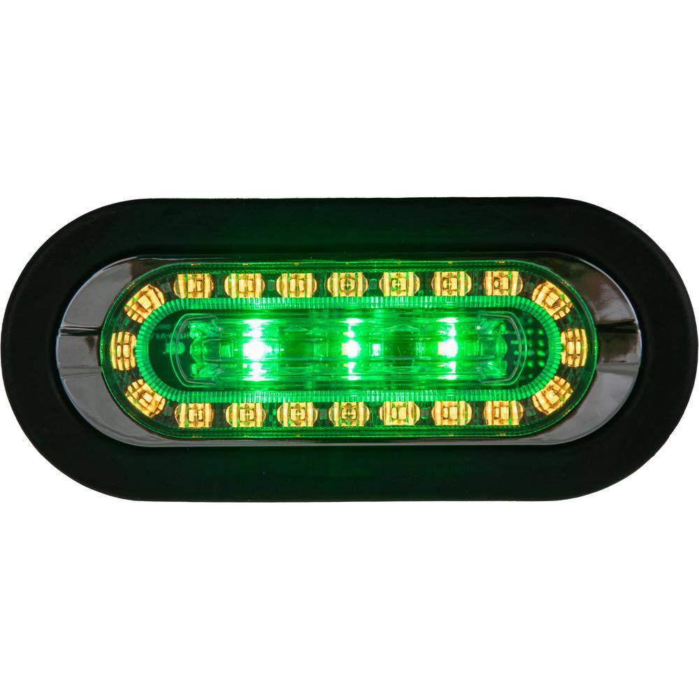 6 In. Work Truck Warning Marker Spot Combo Light Amber/Green - Image 4