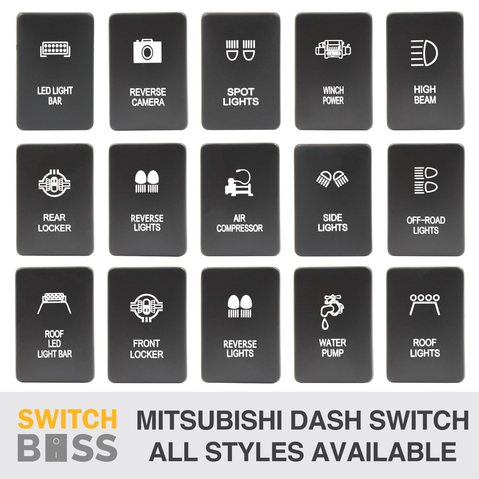 Push Switch 50 STYLES RED-GREEN suit Mitsubishi SMALL Triton Pajero MQ MR QE QF