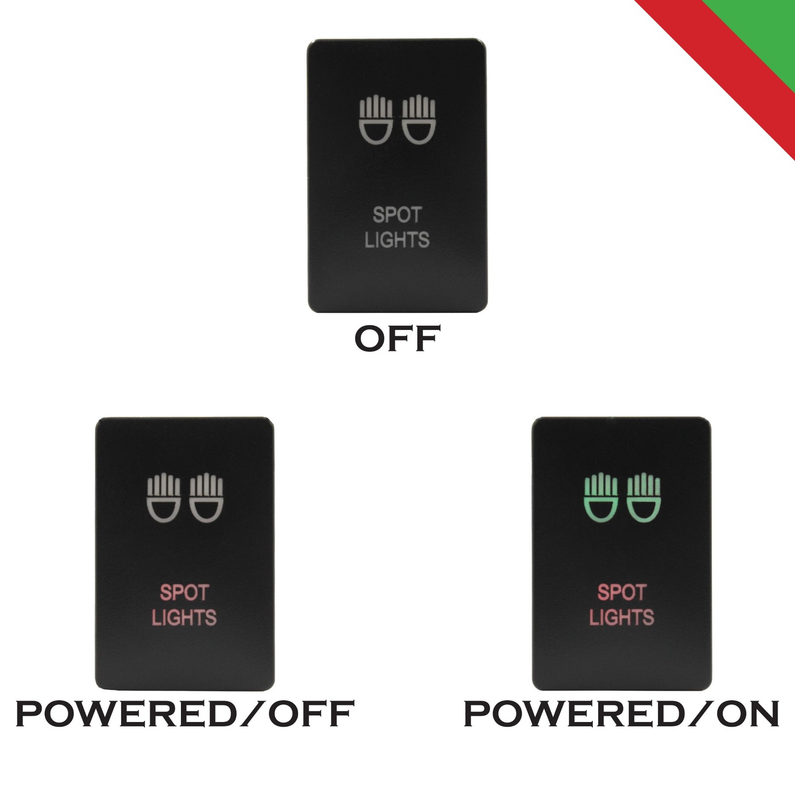 Push Switch 50 STYLES RED-GREEN suit Mitsubishi SMALL Triton Pajero MQ MR QE QF - Image 3