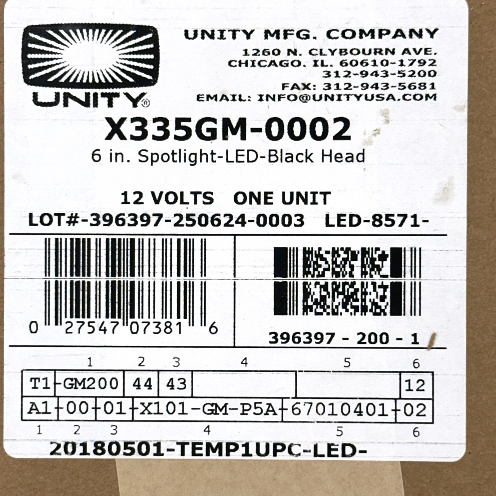 Unity X335GM-0002 Spotlight GM Shaft 6in Head 30W X-LED Spot Lamp Black - Image 3