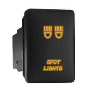 SPOT LIGHTS Orange LED Backlit Short Push Button 1.28"x 0.87" (Fit: Toyota)