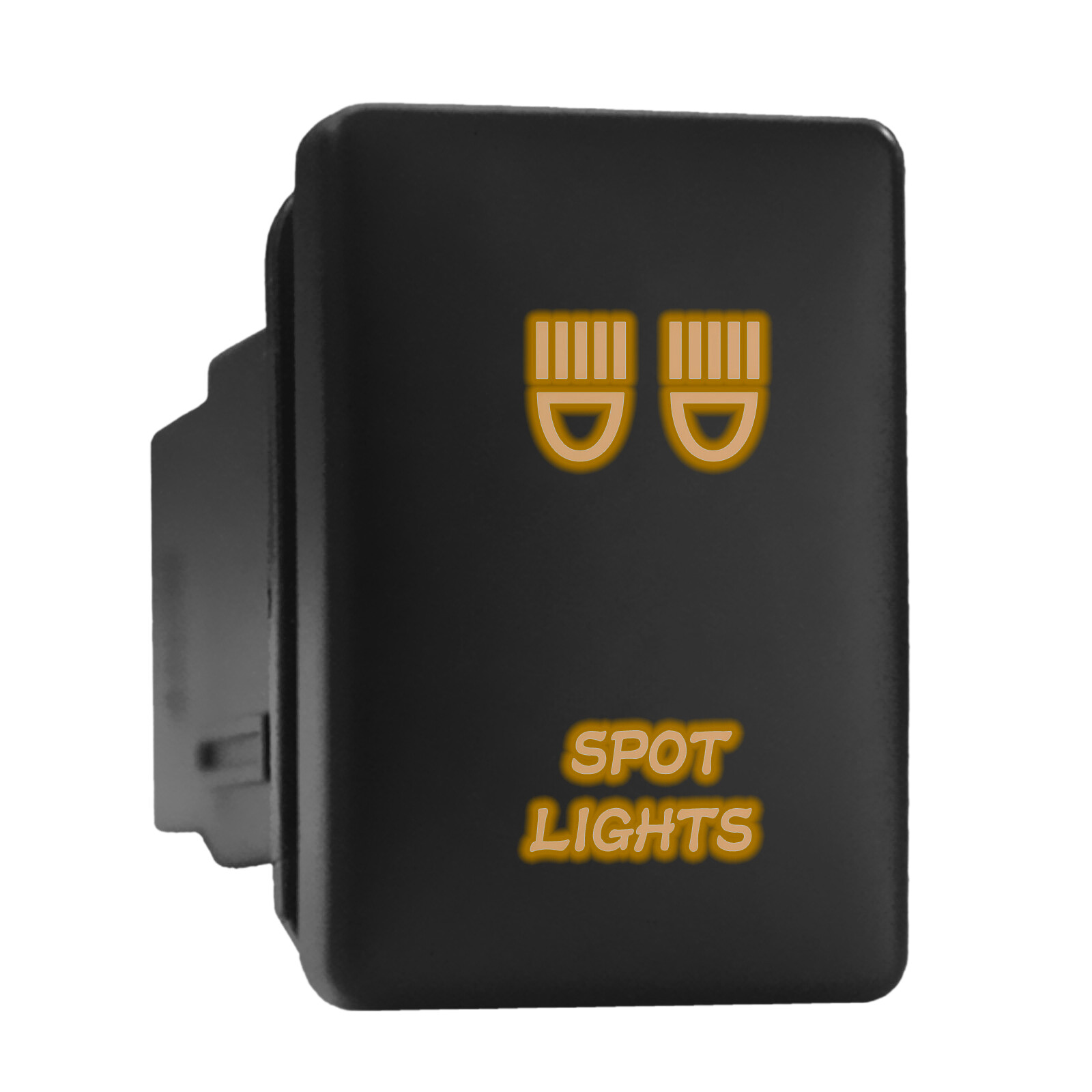 SPOT LIGHTS Orange LED Backlit Short Push Button 1.28"x 0.87" (Fit: Toyota)
