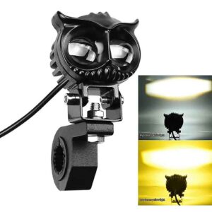 12-85V Owl Double Lamp Bead LED Headlight Spotlight for DC12-85V Motorcycle/Cars