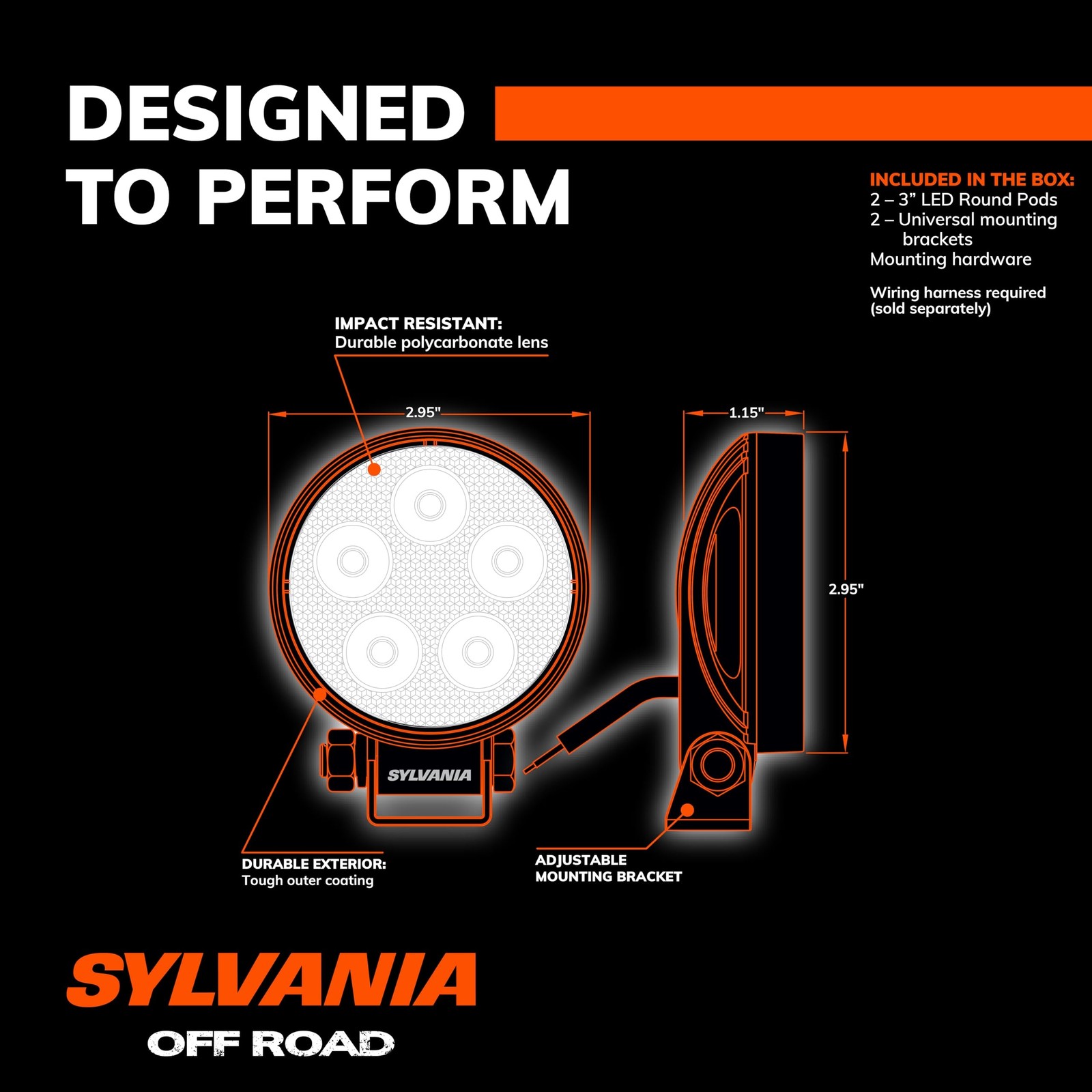 SYLVANIA - Slim 3 Inch Round LED Light Pod - Lifetime Limited Warranty - Spot... - Image 4
