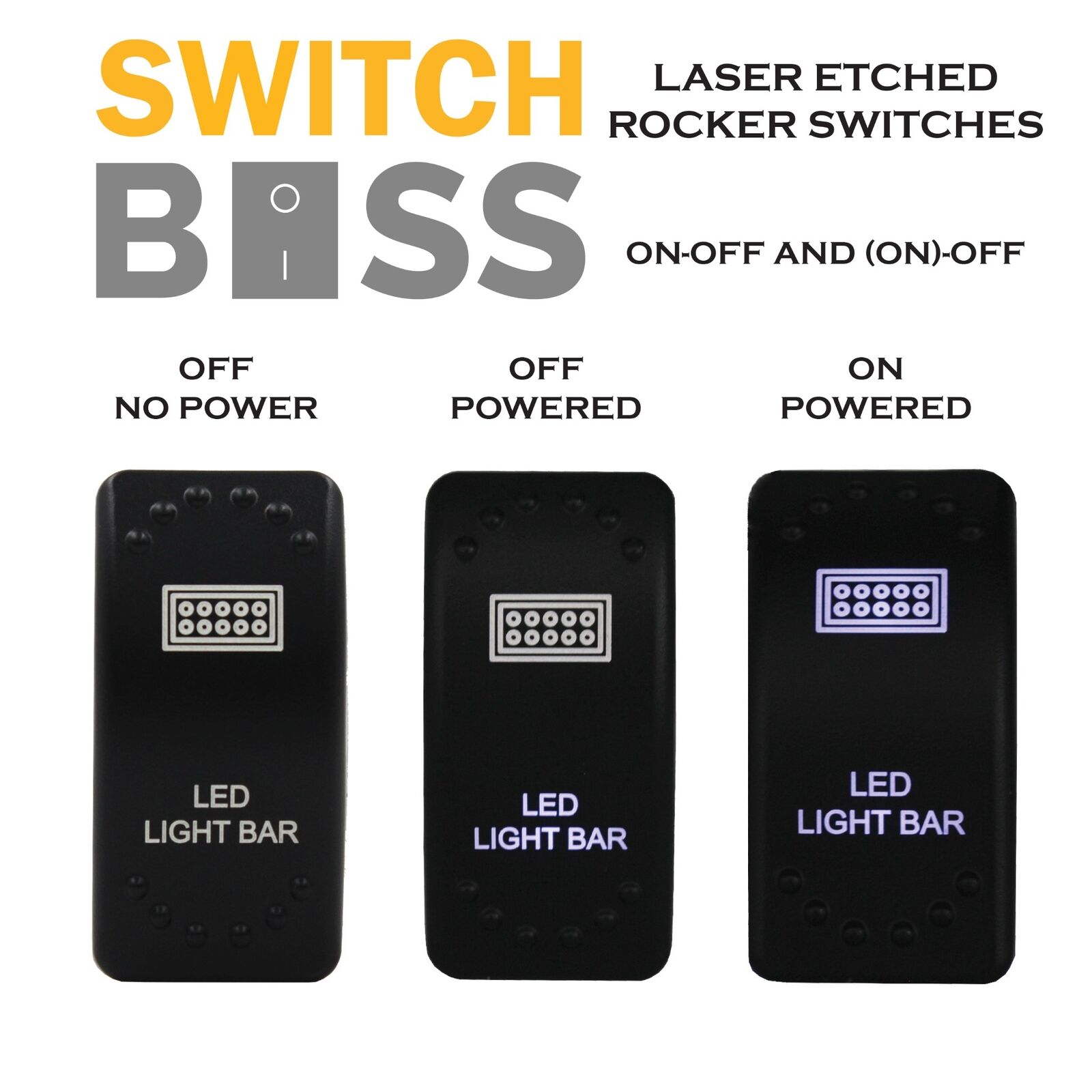 Blue LED CUSTOM LASER ETCHED Rocker Switch 88 Styles Caravan Marine 4x4 Boat Car - Image 4
