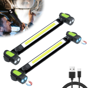 Rechargeable Magnetic Work Light, 3200Lm LED, 2 Pcs Portable Automotive Tools