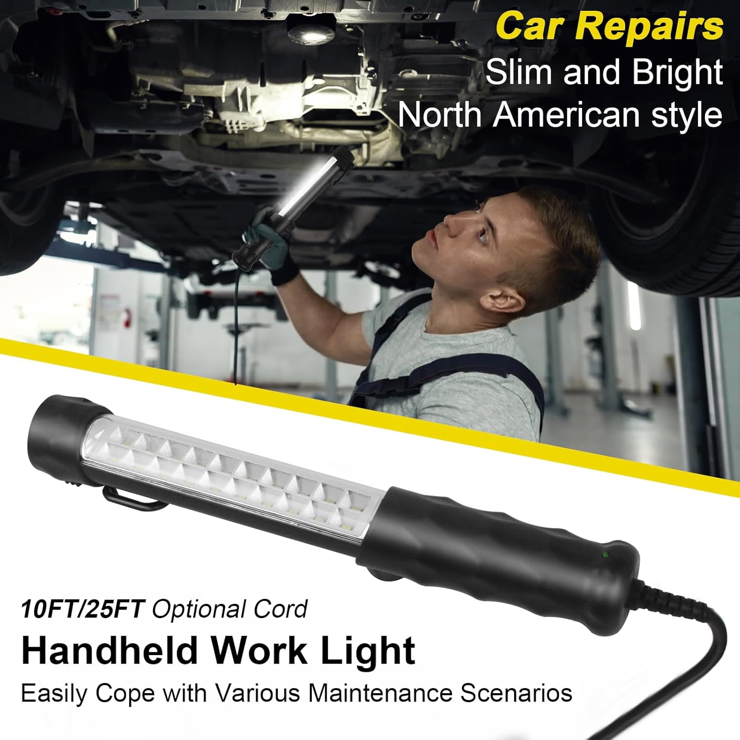 LED Trouble Light with Corded(10Ft), Drop Lights Automotive with Magnet, Swivel - Image 2