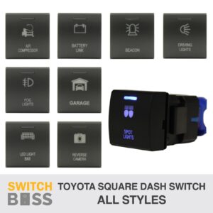 Push Switch 46 STYLES DEEP BLUE LED fit Toyota SQUARE Replacement Landcruiser