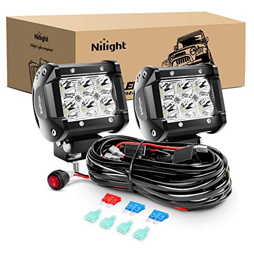 ZH009 LED Light Bar 2PCS 18W Spot Off Road Lights with 16AWG Wiring Harness - Image 2