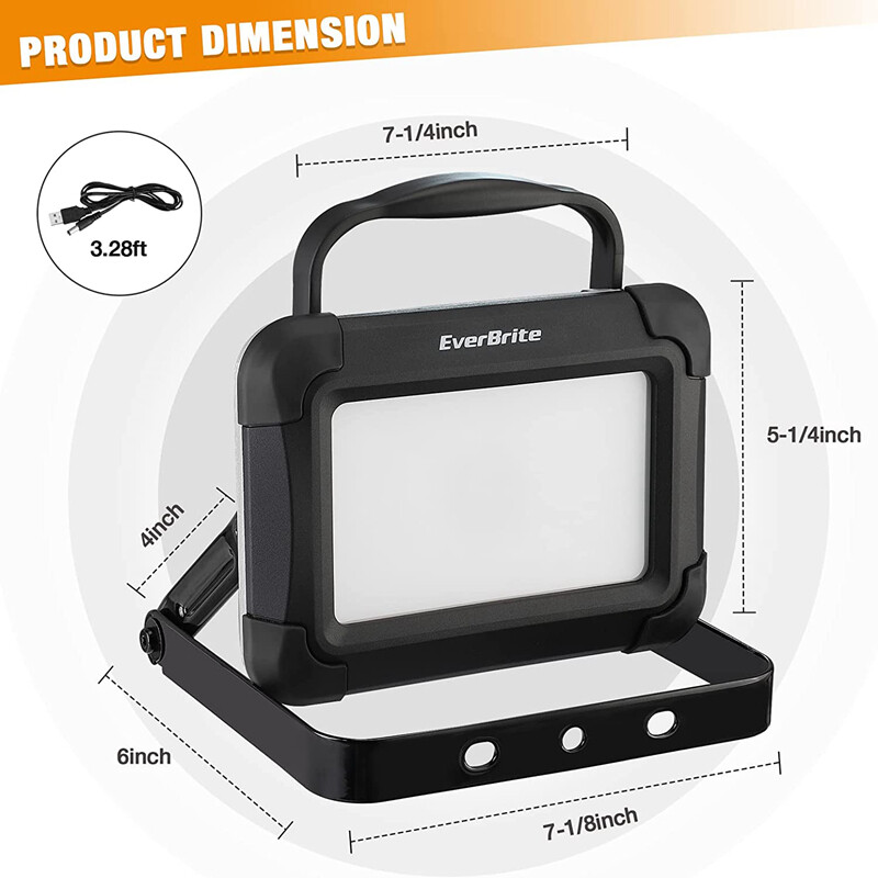1500 Lumen Rechargeable LED Portable Work Light with Stand Automotive Work Light - Image 2