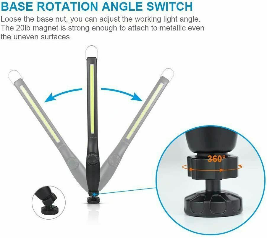 2PC LED Rechargeable Automotive Inspection Work Light Magnetic Flexible Cordless - Image 4
