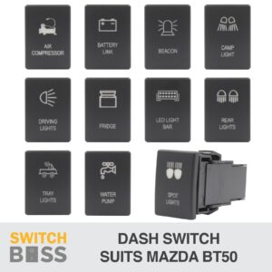 Push Switch ALL STYLES Suit MAZDA BT50 BT-50 TF 2021+ 3rd GEN 12v Blue LED
