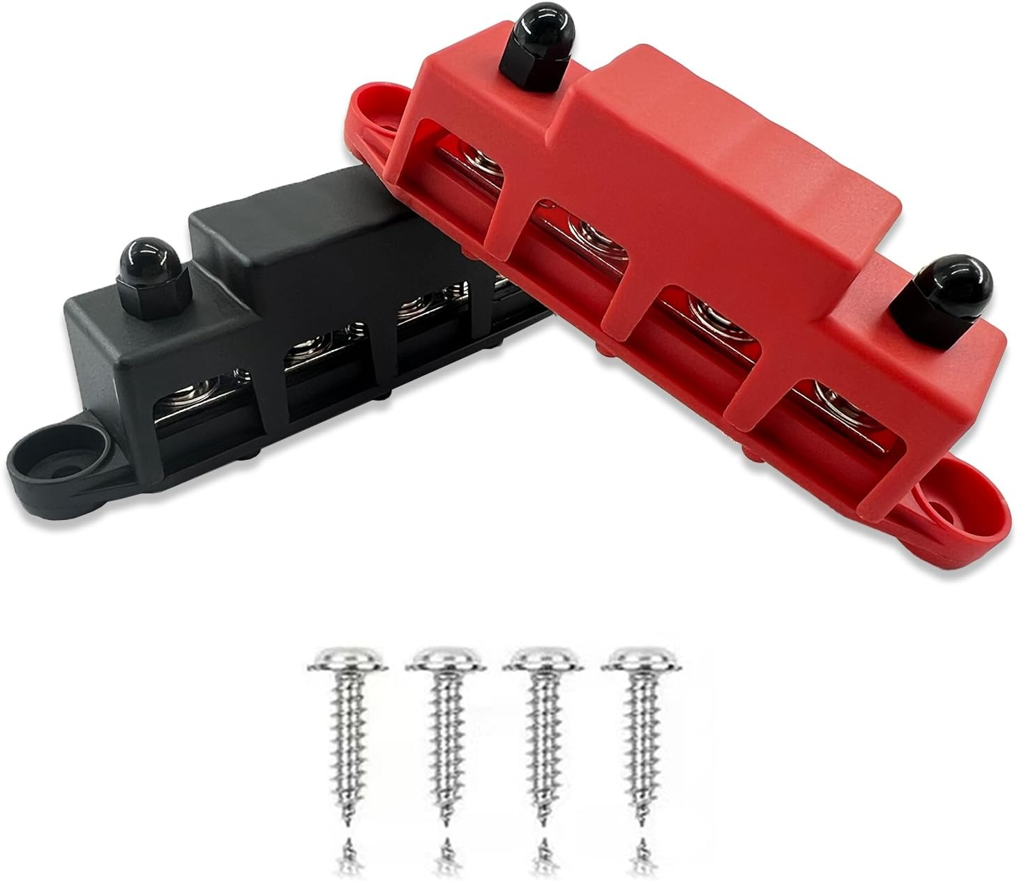 250A 12V Busbar 3/8" Power Distribution Block 4 Studs Junction Block Automotive