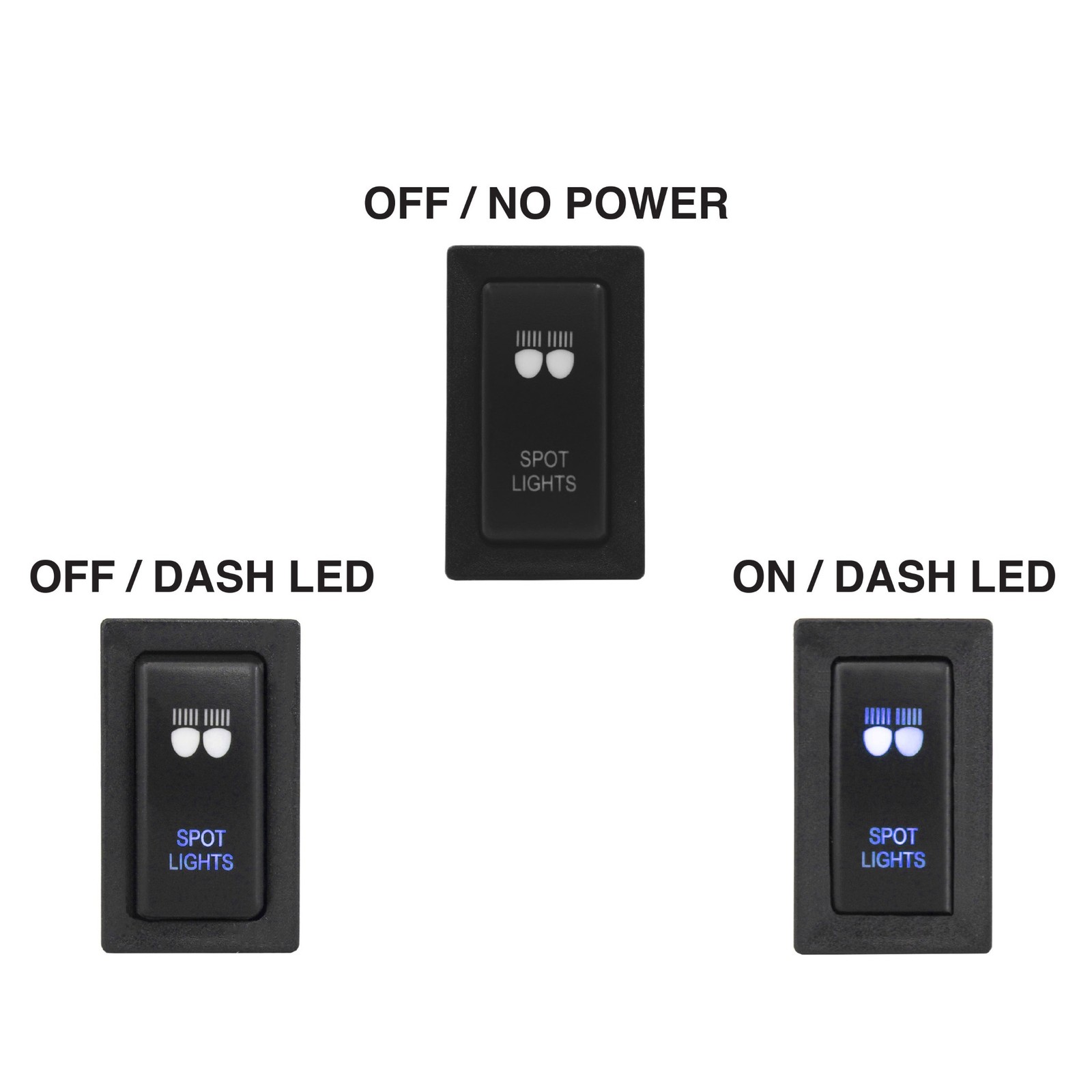 VERTICAL Push Switch BLUE LED fits for Toyota Landcruiser 75 78 79 80 90 95 - Image 4