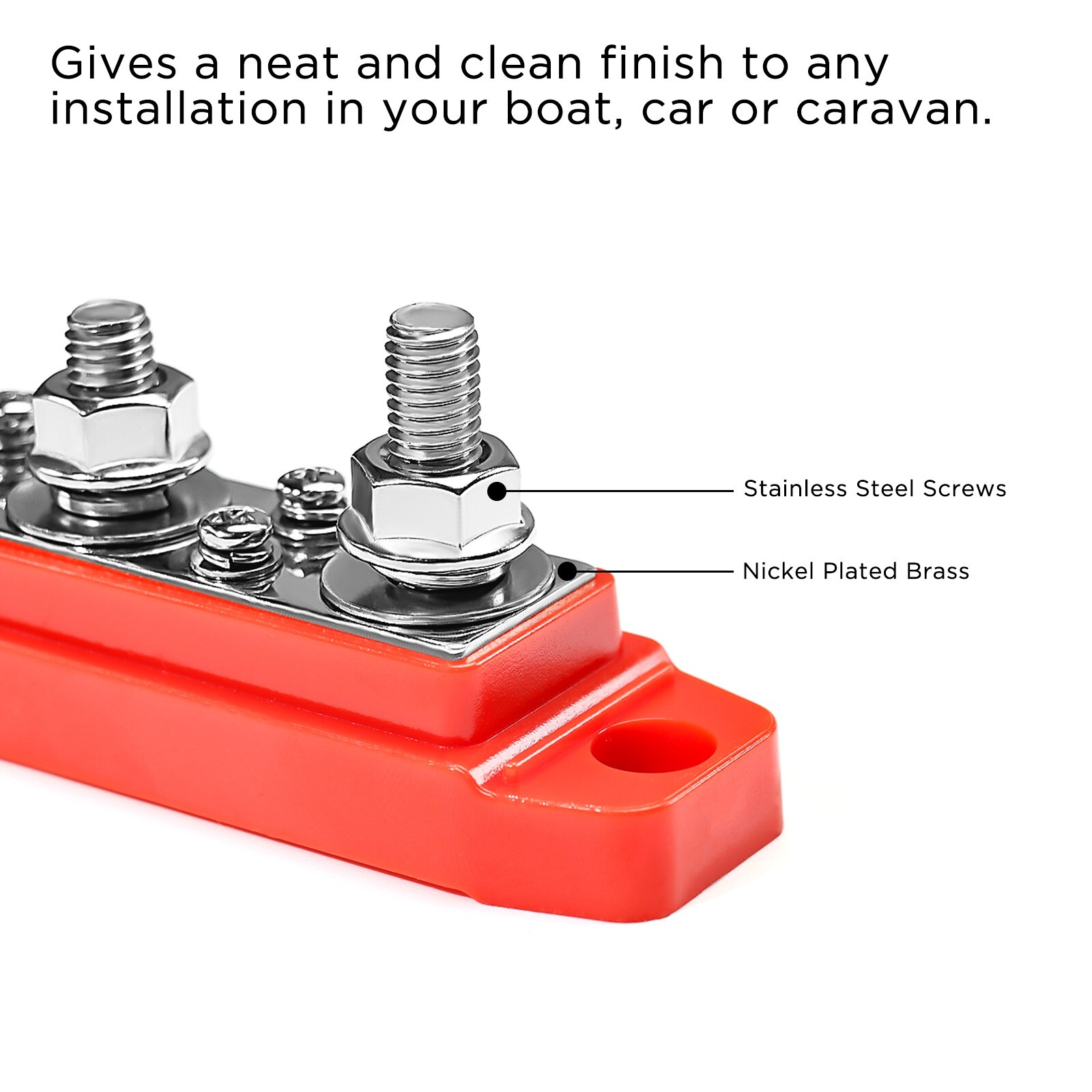 Recoil BB46P-516 Bus Bar 4 Studs Power Distribution Block for Automotive Max 48V - Image 4