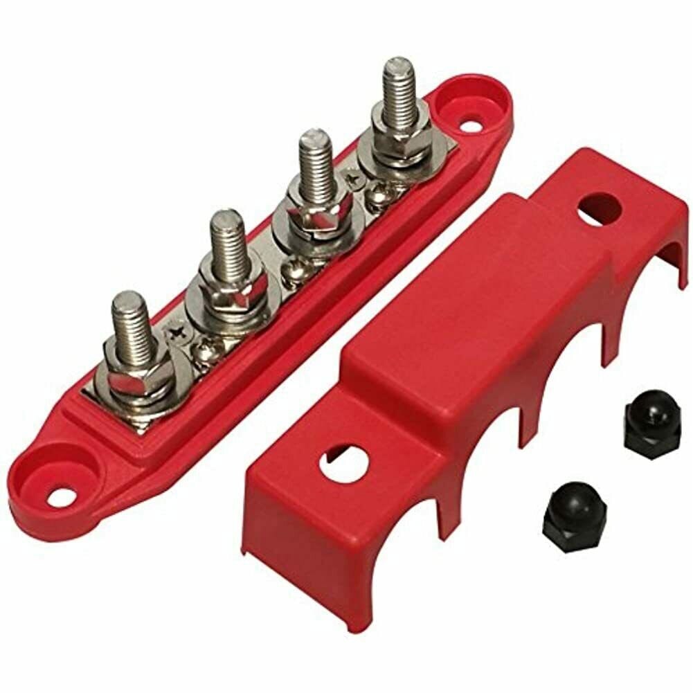 3/8" / 5/16" 4 Stud Power Distribution Block &Cover Bus Bar Marine Automotive - Image 3