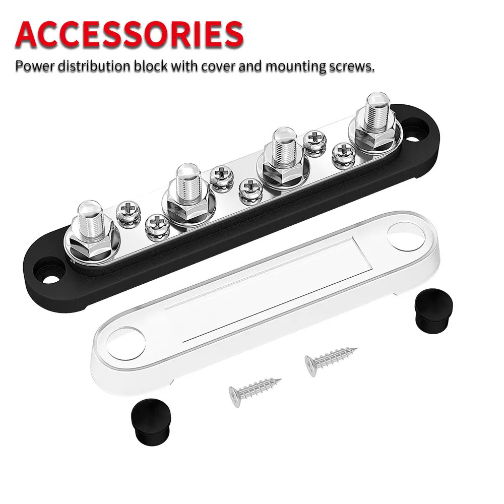 Car Terminal Block Negative Bus Bar 12V 150A M8 Power Distribution Automotive - Image 2
