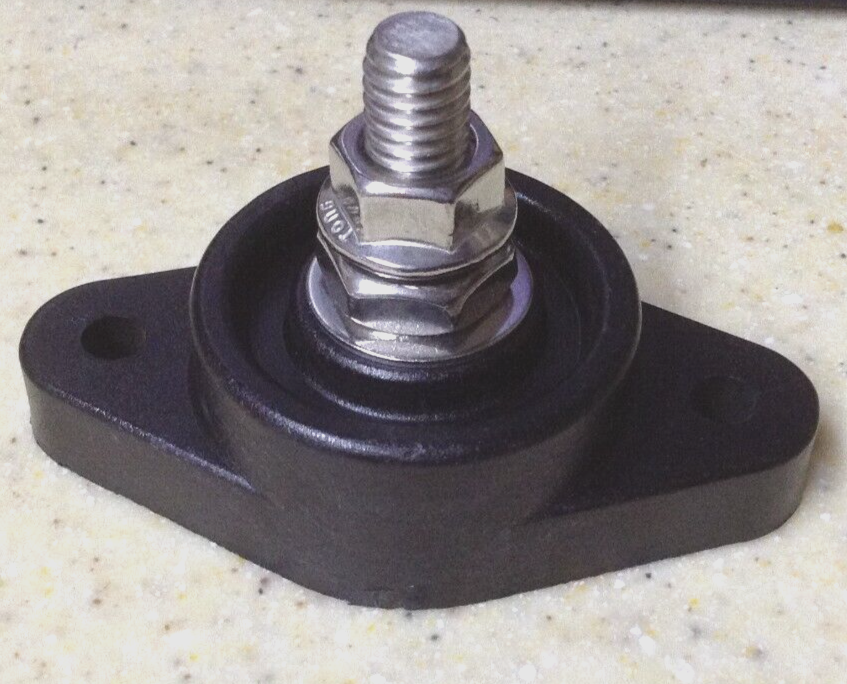ELECTICAL GROUNDING BLOCK BUS, AUTOMOTIVE, MOTORCYCLE 3/8 BOLT ON PLASTIC BASE