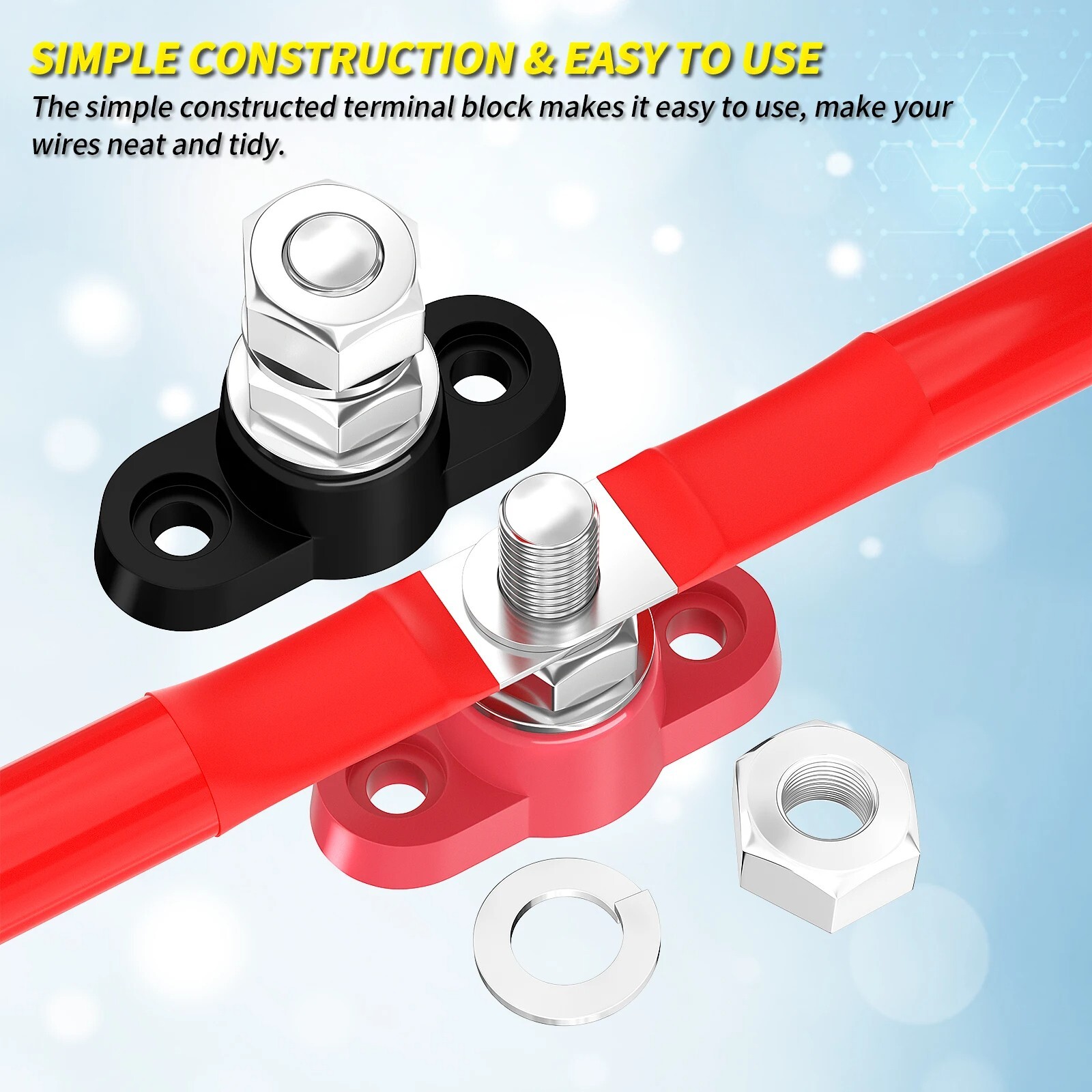 Automotive Power Distribution Block 250A 12V Max 48V DC 3/8" Stud Terminal Post - Image 4