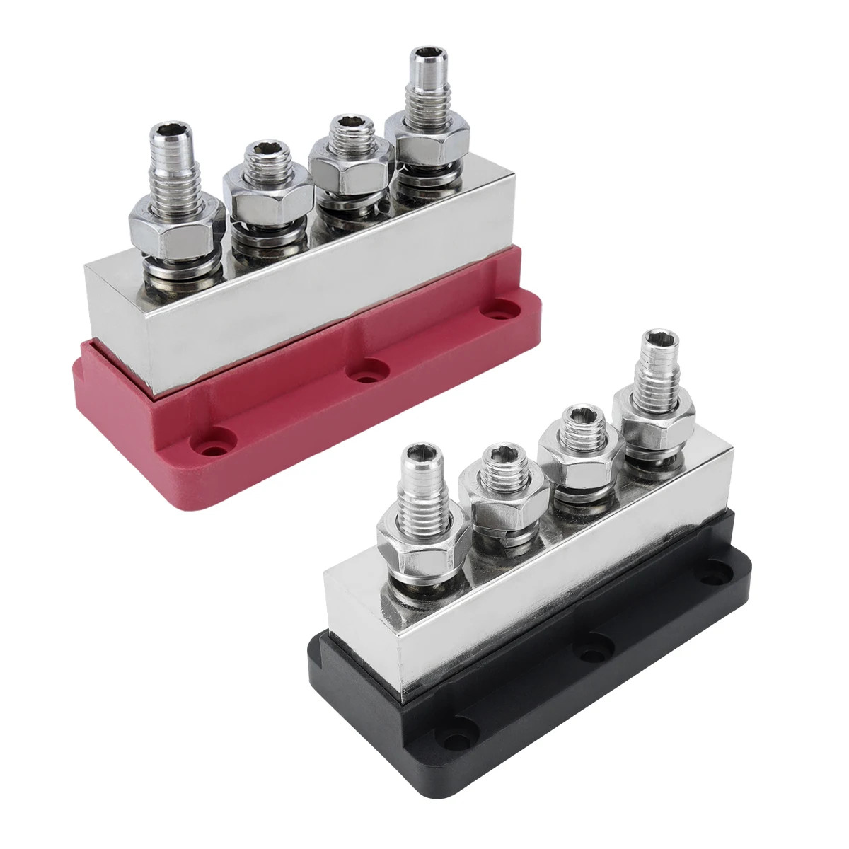 M10 600A Copper Busbar Terminal Block 4 Screw Heavy Duty High Current Automotive - Image 3