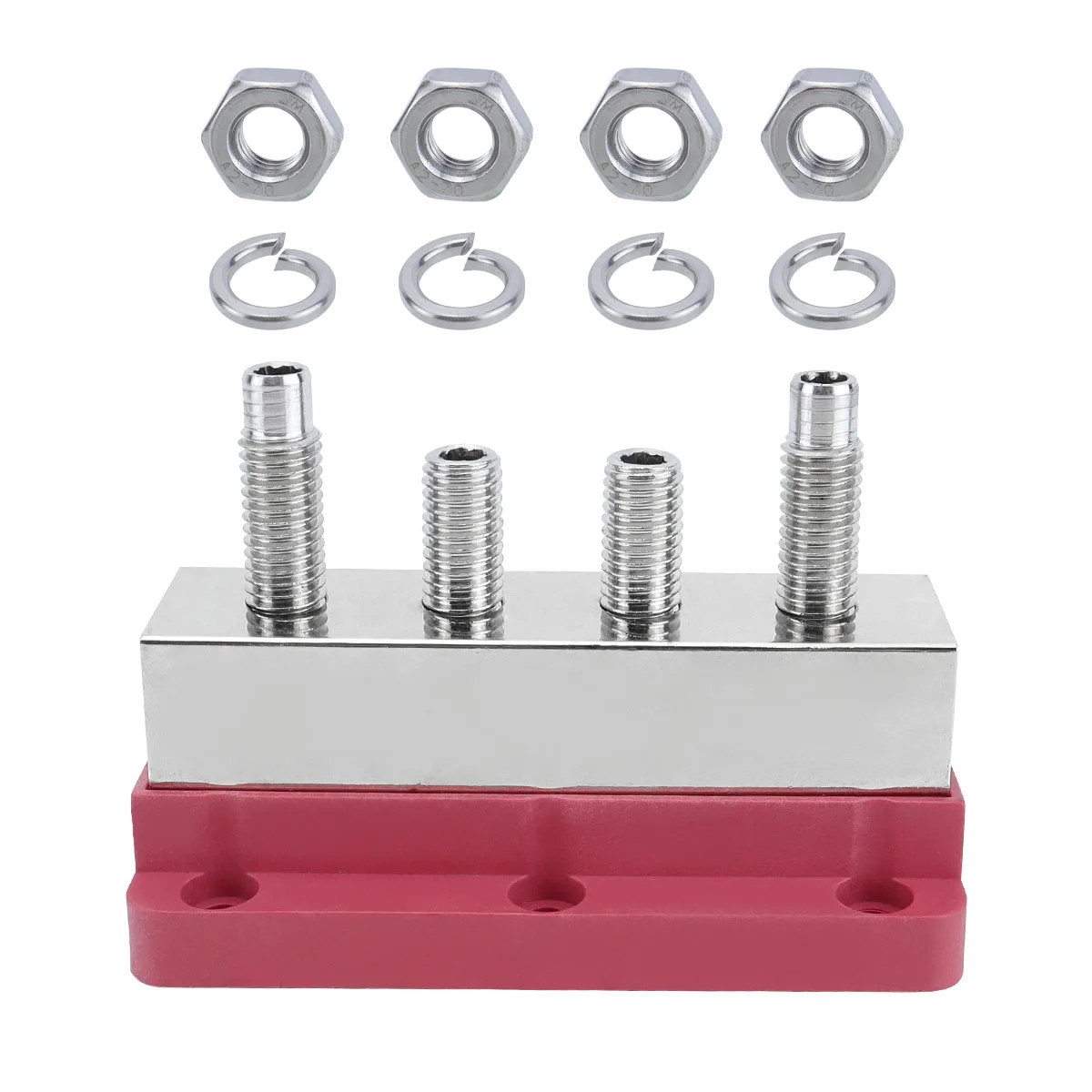 M10 600A Copper Busbar Terminal Block 4 Screw Heavy Duty High Current Automotive - Image 5