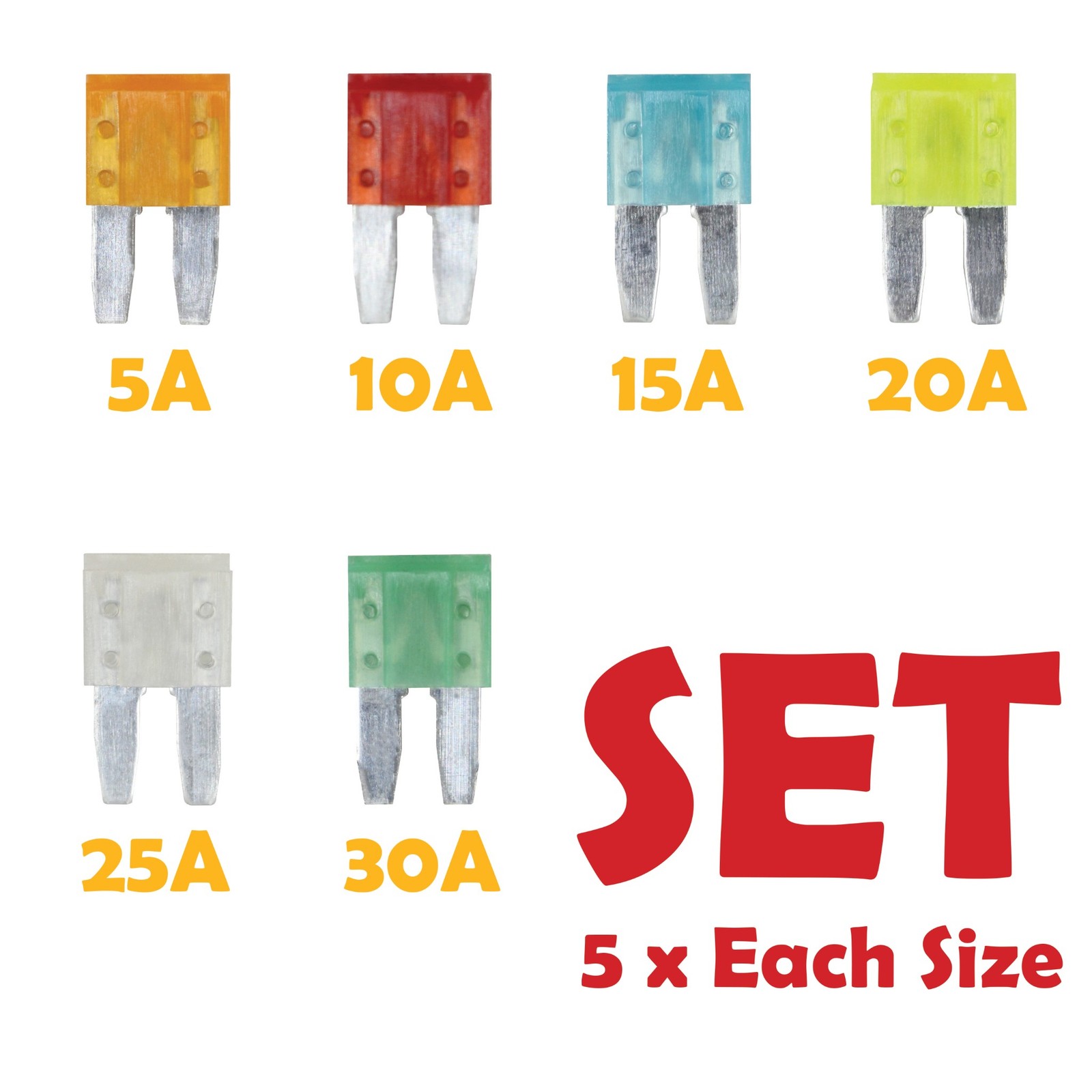 MICRO2 BLADE FUSE SET for Automotive Marine Box Block Tap OEM Replacement 5A-30A - Image 2