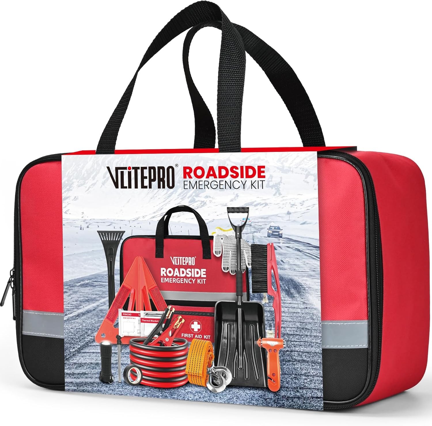 Kit Coche Emergencia Carretera para Vehículos, Kit Primeros Auxilios... -