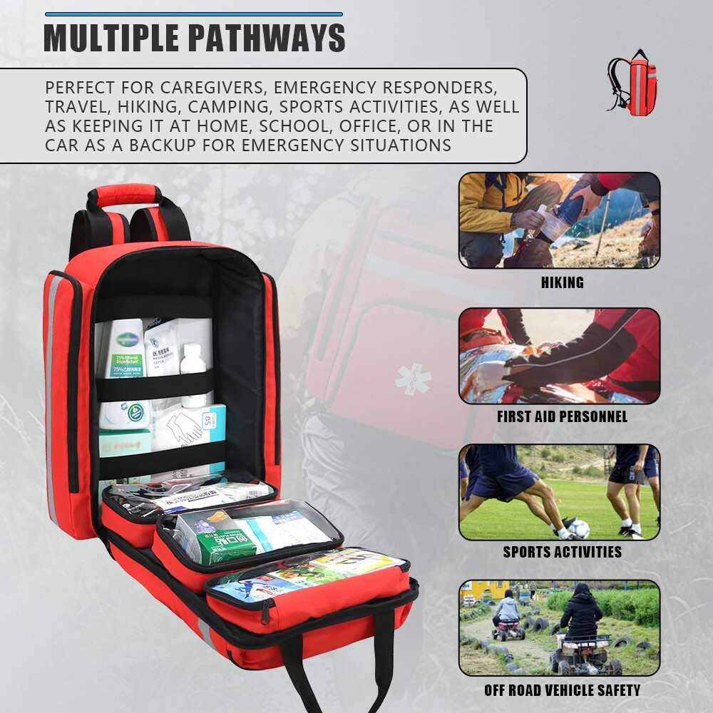 Kits de Primeros Auxilios Mochilas de Rescate de Emergencia Gran Capacidad Almacenamiento Clasificado Exterior- - Image 5
