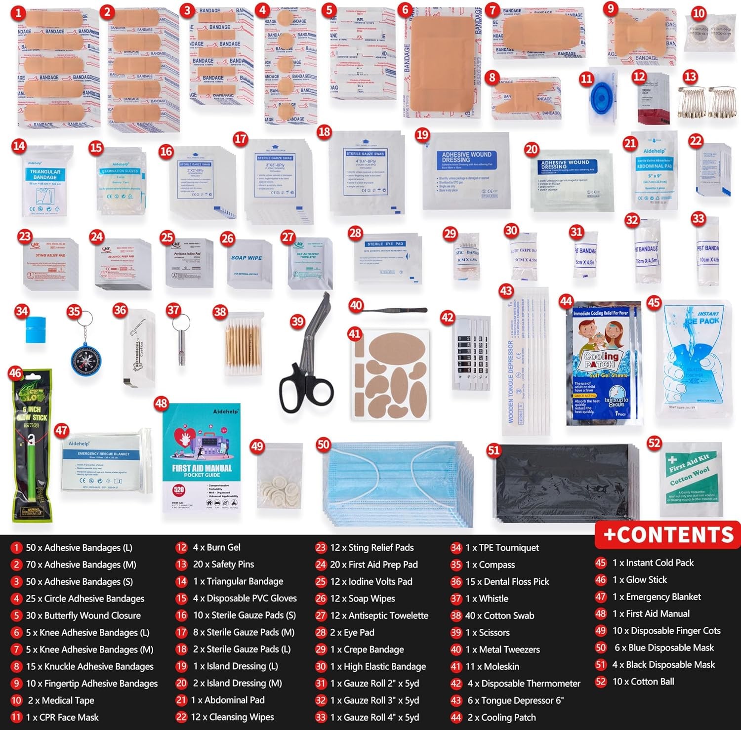 Kit de Primeros Auxilios Premium 520 Piezas Kit Médico de Emergencia Grande para Coche de Supervivencia- - Image 2