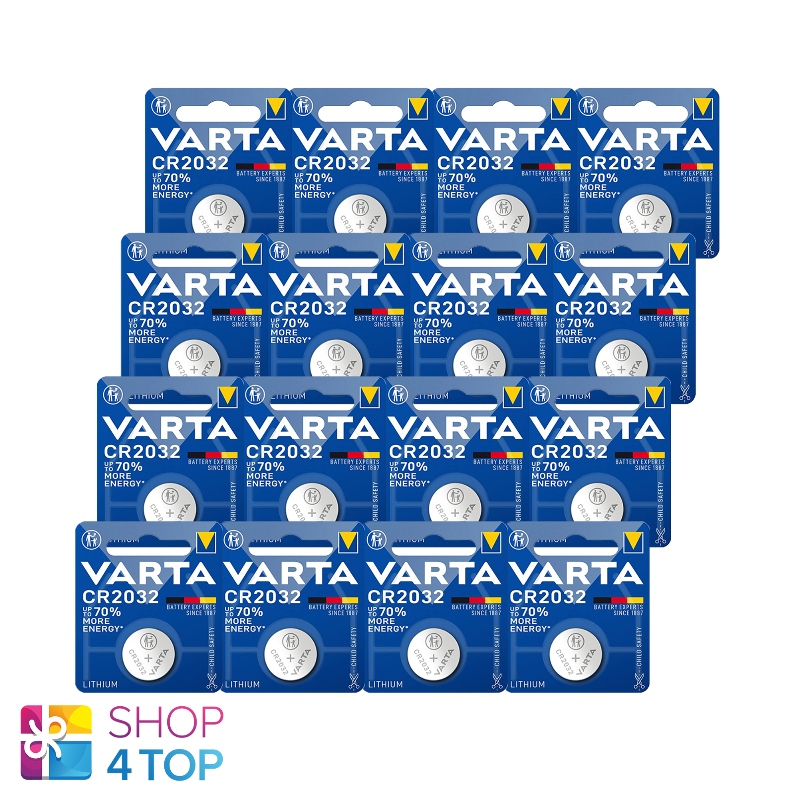 16 Baterías de Litio Varta Cr2032 Botón Celda de Moneda 3V Dl2032 Exp 2033 NUEVO-