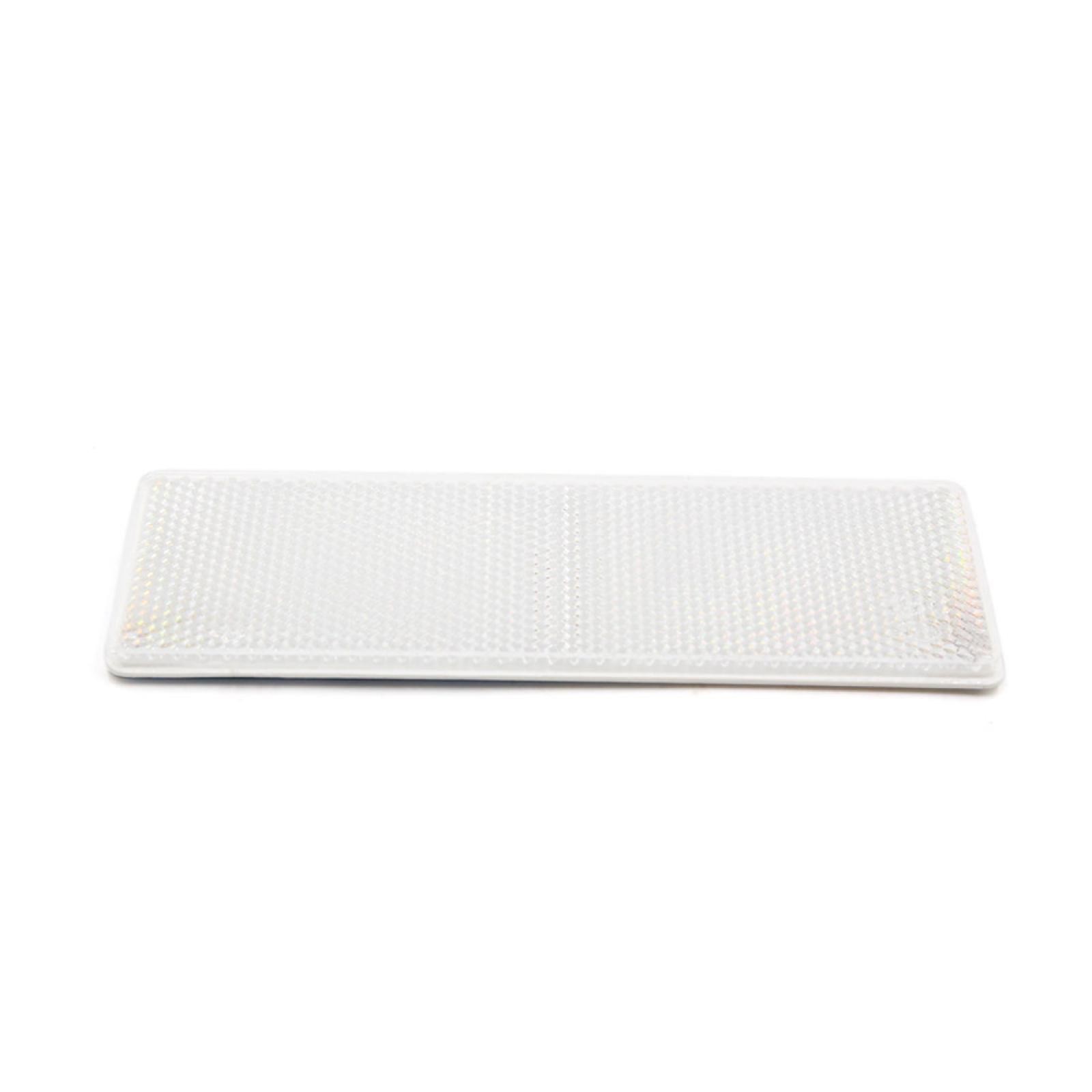 5PCS White Rectangle Stick-on Safety Reflector Plate w/o Mounting Holes for Car - Image 3