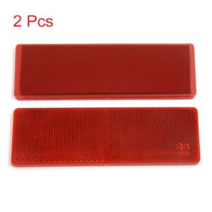 Placa reflectante adhesiva de plástico roja universal para camión coche sin agujeros 2 piezas-