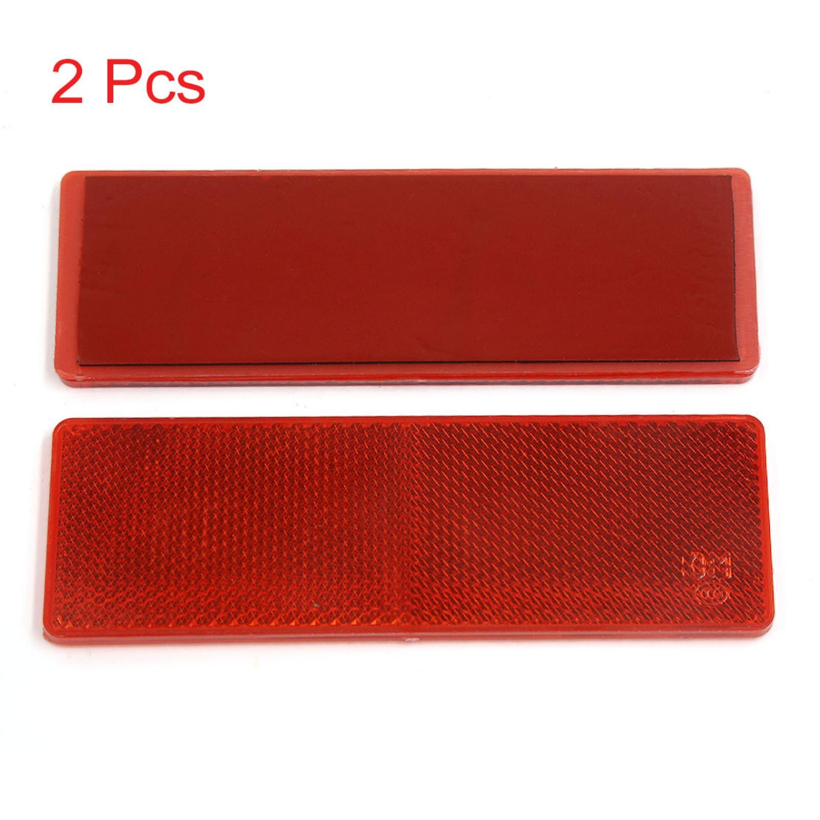 Placa reflectante adhesiva de plástico roja universal para camión coche sin agujeros 2 piezas-