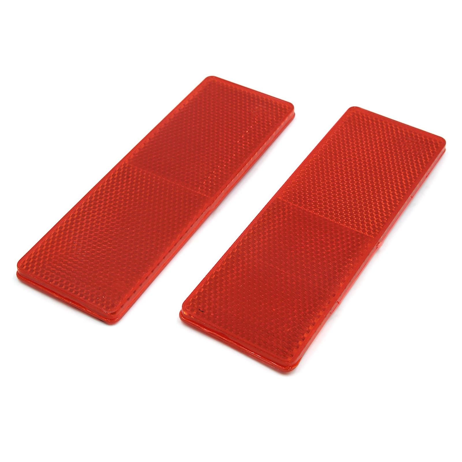 Placa reflectante adhesiva de plástico roja universal para camión coche sin agujeros 2 piezas- - Image 2