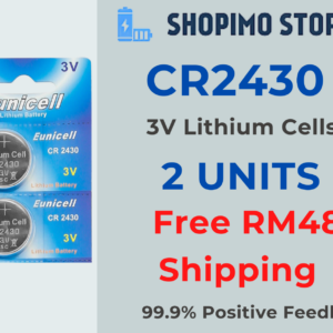 2 x Baterías CR2430 3V Litio Celda Moneda Batería DL2430 K2430L ECR2430 Eunicell-