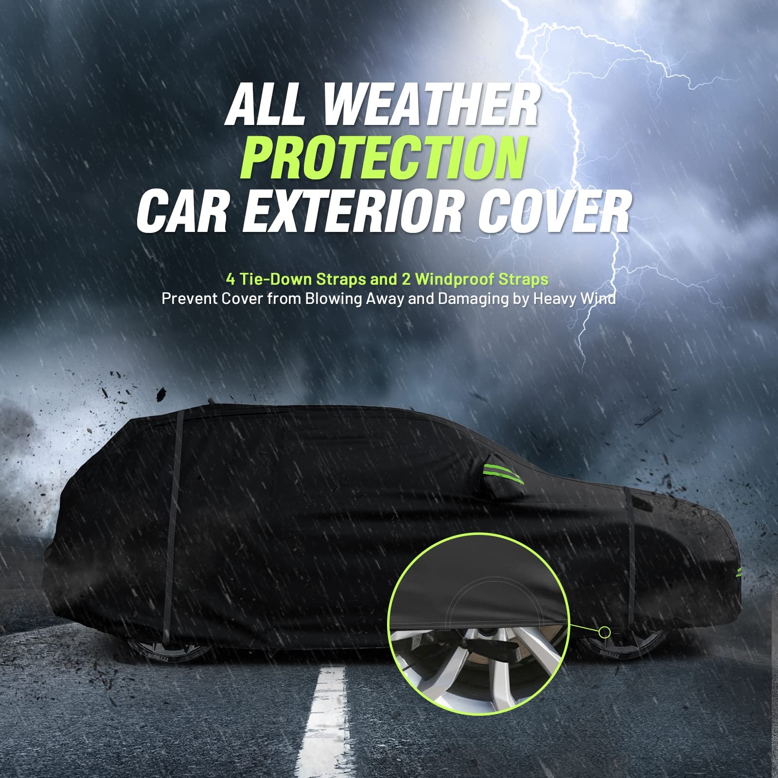 Favoto Cubierta Coche SUV, Exterior Puerta Completa Cubierta Coche Impermeable Grande con Lado Derecho- - Image 3