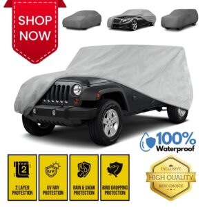 SE ADAPTA A LAND ROVER DEFENDER 90 - Cubierta de coche resistente de algodón impermeable de 2 capas-