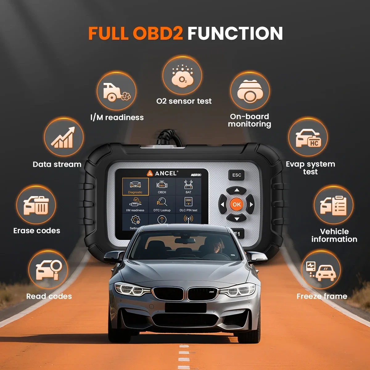 Escáner automotriz OBD2 ABS SRS diagnóstico del motor ABS sangrado EPB prueba de batería- - Image 3