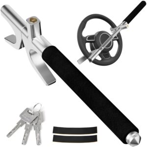 MONOJOY Cerradura Volante Cerraduras Coche Seguridad Universal con Martillo de Seguridad-