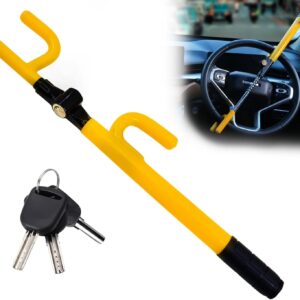 Dispositivo antirrobo de bloqueo de volante ultra seguro para automóvil doble gancho barra de metal-
