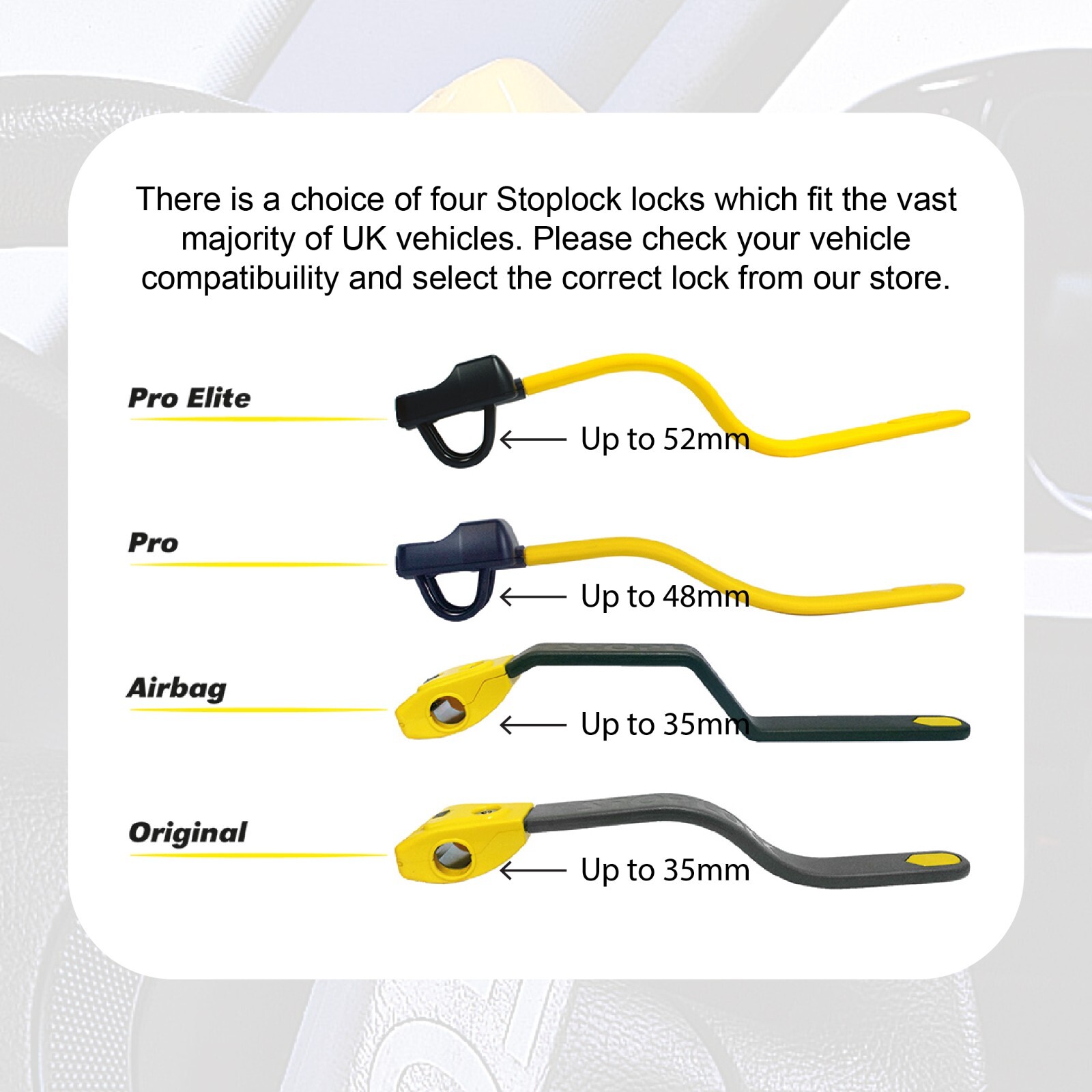 Bloqueo de volante Stoplock PRO ELITE para Aixam Coupe 2012 a 2016 antirrobo- - Image 4