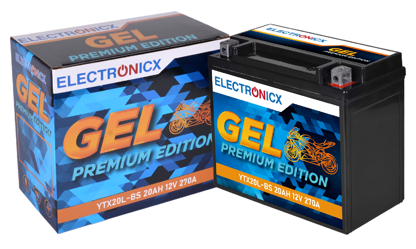 Electronicx YTX20L-BS GEL Batería Moto 12V 20Ah - Batería Alta Potencia para - - Image 5
