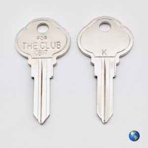 CB17 llaves en blanco para varias cerraduras de volante de The Club (2 llaves)-
