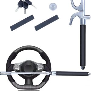 Cerradura de volante antirrobo, cerraduras de rueda retráctiles, ajustable universal...-