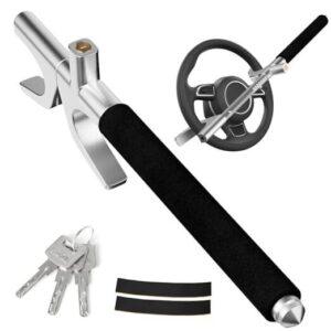 Cerradura de volante Cerraduras de seguridad universal para coche con martillo de seguridad negro-