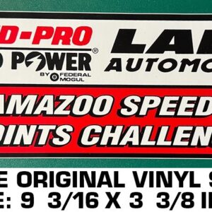 LANE AUTOMOTIVE KALAMAZOO SPEEDWAY - CALCOMANÍA DE VINILO ORIGINAL VINTAGE PEGATINA-