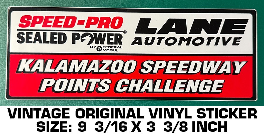LANE AUTOMOTIVE KALAMAZOO SPEEDWAY - CALCOMANÍA DE VINILO ORIGINAL VINTAGE PEGATINA-