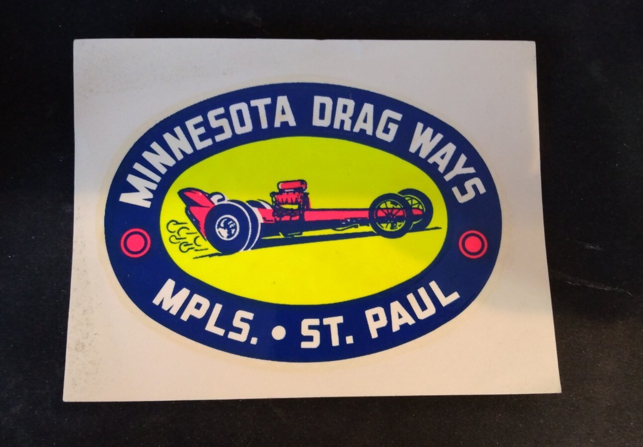 CALCOMANÍA DE AGUA ORIGINAL MINNESOTA DRAGWAYS de colección Nostalgia Racing nhra Gasser -